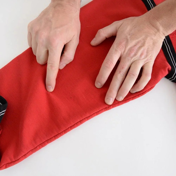 Vintage Nike Red Check Tag Red Quarter Zip made in U.S.A. "Polska" Logo Size XL - Picture 9 of 14